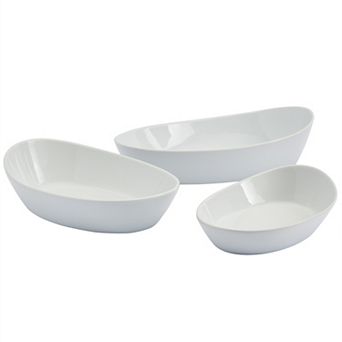 Denmark Tools for Cooks 3 pc Porcelain Oval Nesting Bowl Set