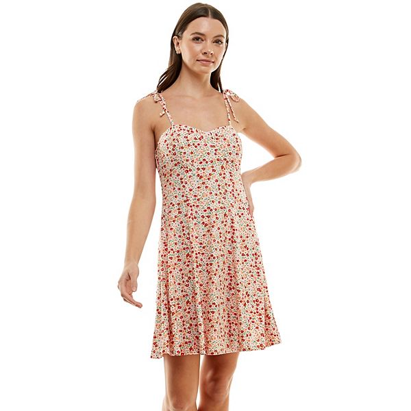 Juniors' Lily Rose Tie-Shoulder Skater Dress