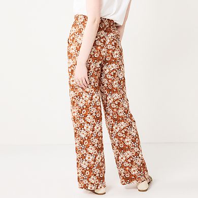 Juniors' SO® Wide-Leg Linen Blend Trousers