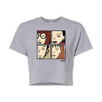 Juniors' Daria Grid Cropped Graphic Tee