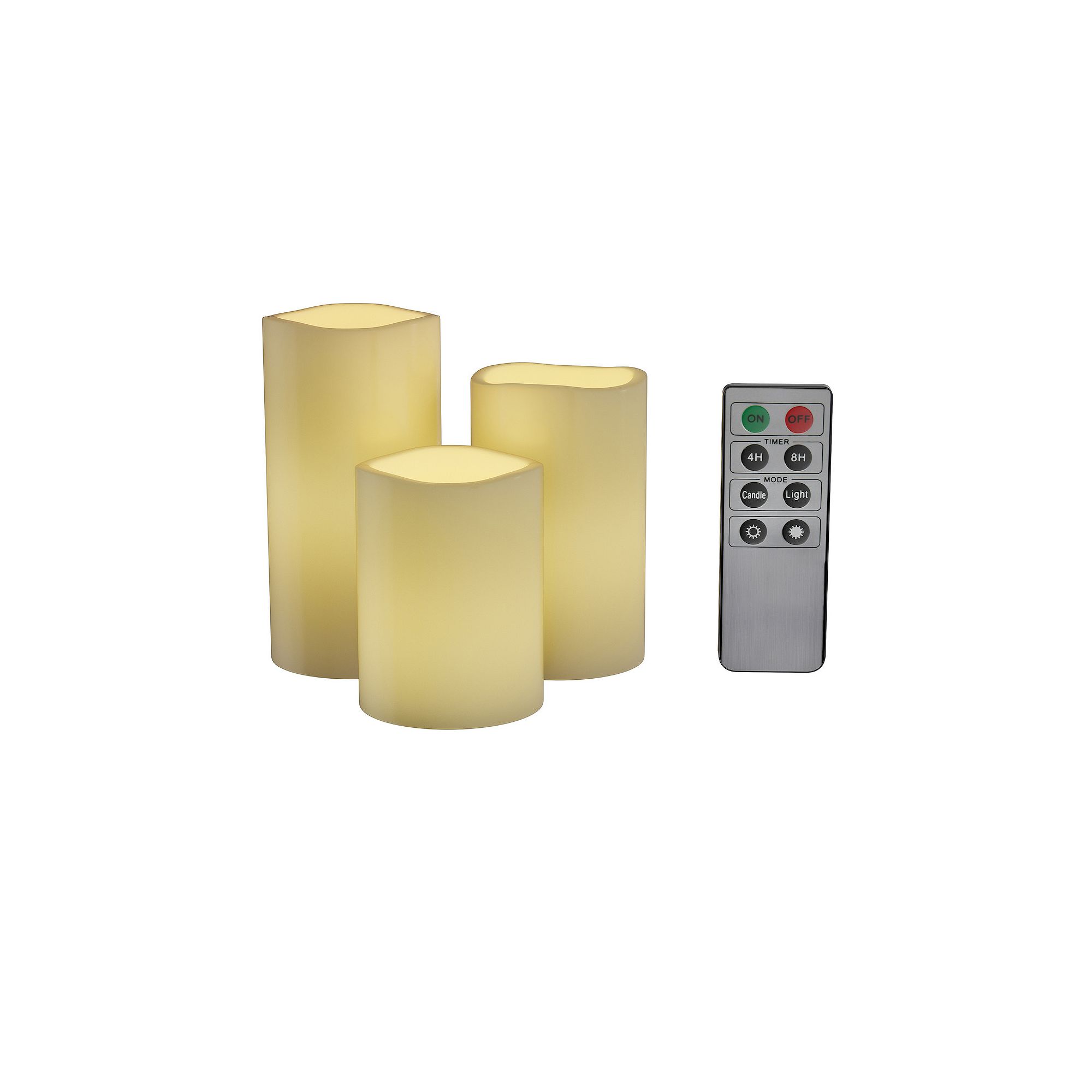 Lavish Home Flameless LED Pillar Candle 4-piece Set, White
