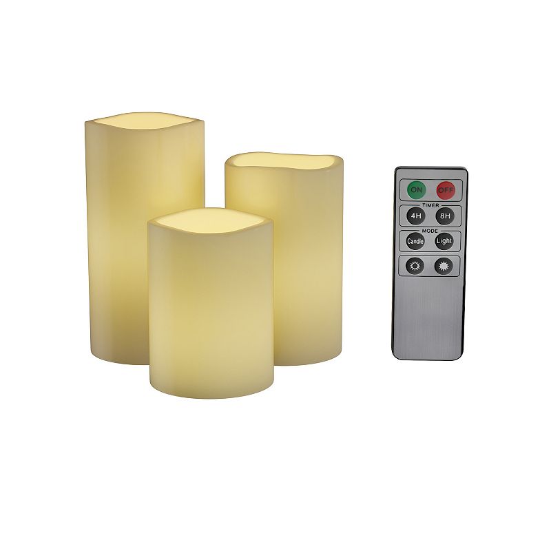 Lavish Home Flameless LED Pillar Candle 4-piece Set, White