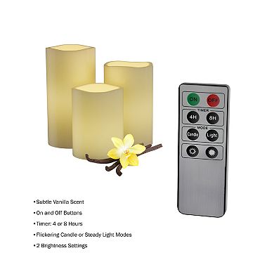 Lavish Home Flameless LED Pillar Candle 4-piece Set