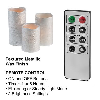 Lavish Home Flameless LED Pillar Candle & Remote 4-piece Set