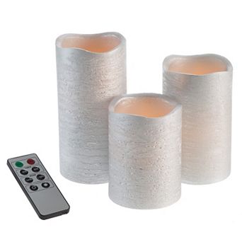 Lavish Home Flameless LED Pillar Candle & Remote 4 pc Set