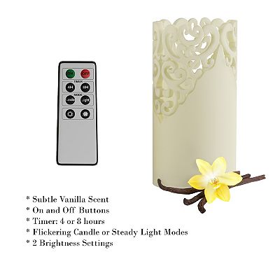 Lavish Home LED Vanilla Scented Flameless Candle with Remote