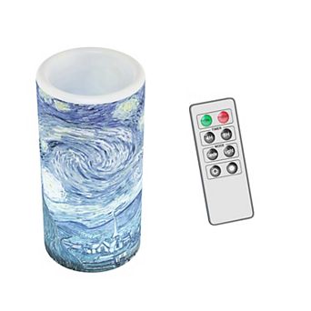 Lavish Home Starry Night Flameless LED Pillar Candle & Remote 2 pc Set