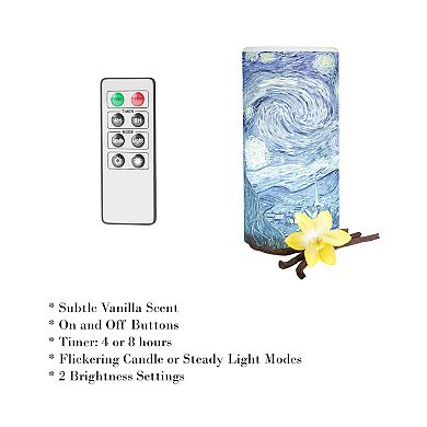 Lavish Home Starry Night Flameless LED Pillar Candle & Remote 2-piece Set