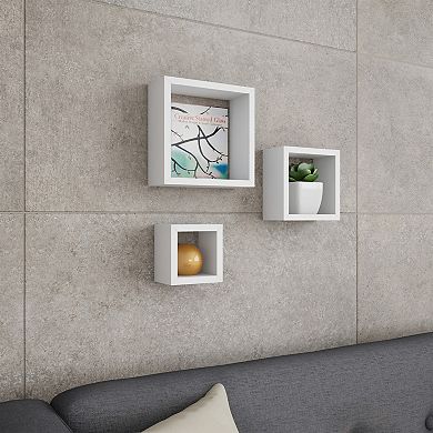 Lavish Home Floating Cube Wall Shelf 3-piece Set