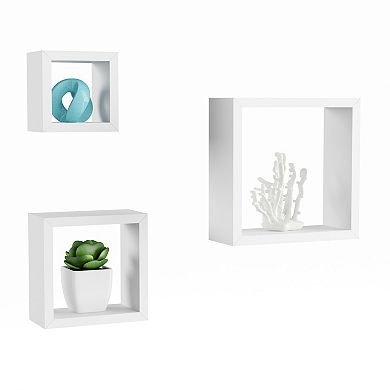 Lavish Home Floating Cube Wall Shelf 3-piece Set
