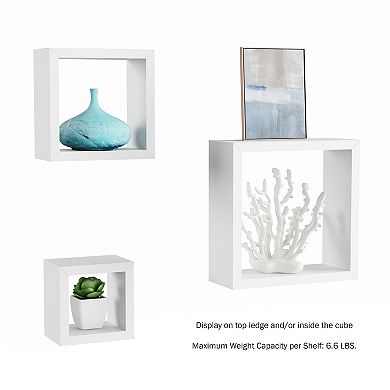Lavish Home Floating Cube Wall Shelf 3-piece Set