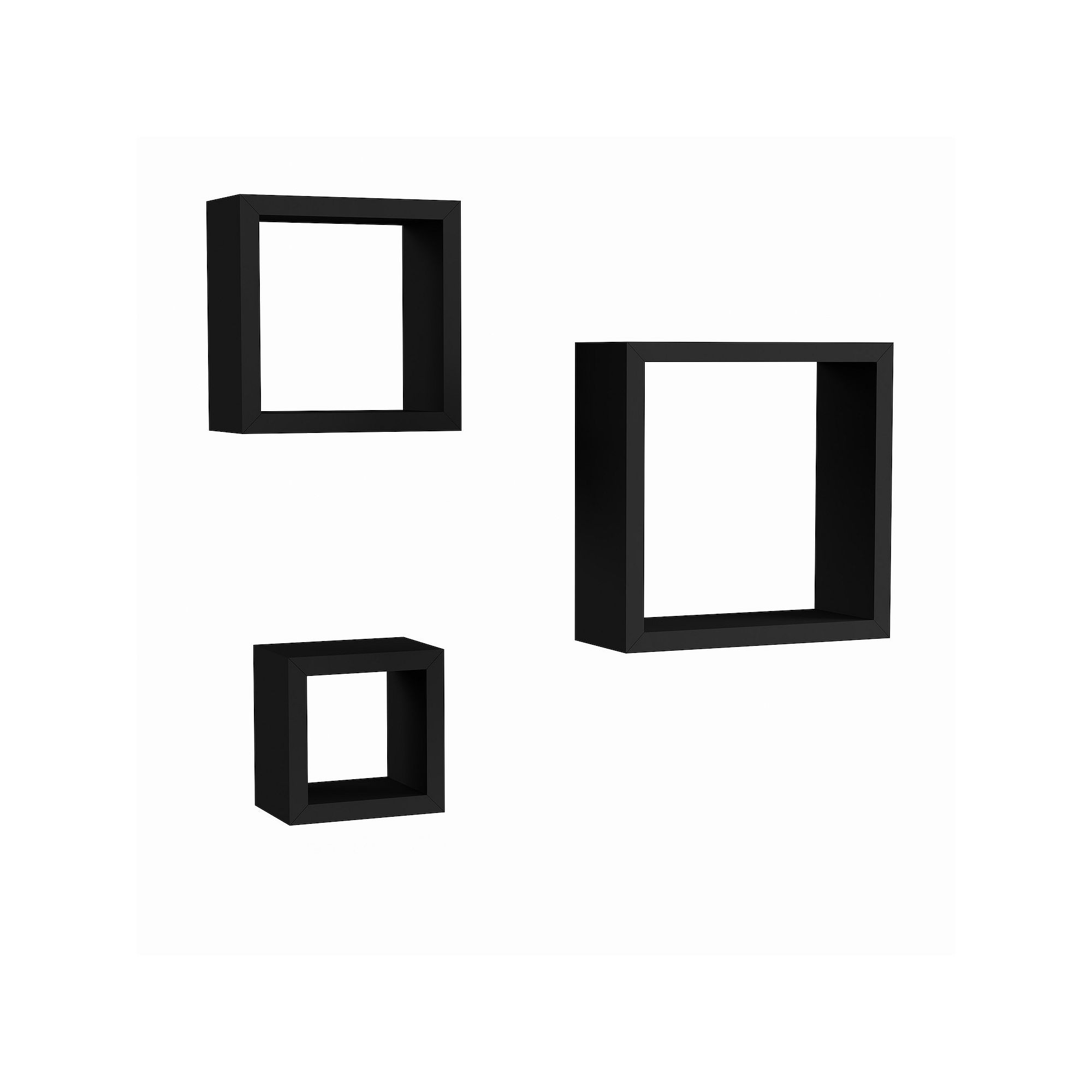 Lavish Home Floating Cube Wall Shelf 3-piece Set, Black