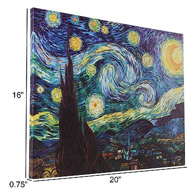 Lavish Home LED Lighted Vincent van Gogh Starry Night Canvas Wall Art