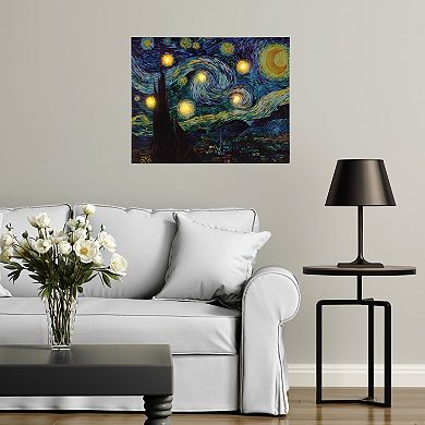 Lavish Home LED Lighted Vincent van Gogh Starry Night Canvas Wall Art
