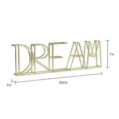 Lavish Home Free-Standing Metal 3-D "Dream" Sign Decor