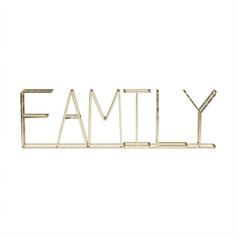Lavish Home Free-Standing Metal 3-D Family Sign Decor, Yellow