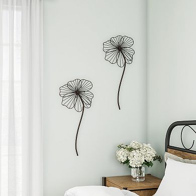 Lavish Home Rustic Metal Layered Wire Flower Wall Decor