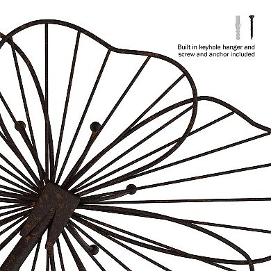 Lavish Home Rustic Metal Layered Wire Flower Wall Decor