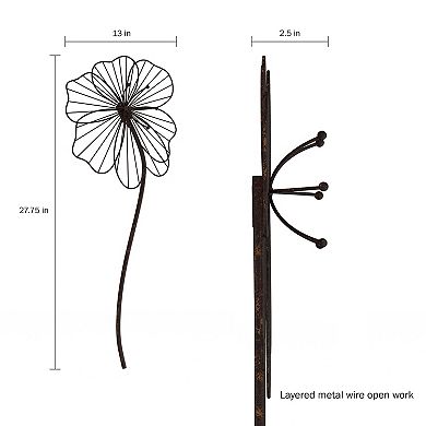 Lavish Home Rustic Metal Layered Wire Flower Wall Decor
