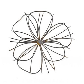 Lavish Home Contemporary Metal Layered Wire Flower Wall Decor
