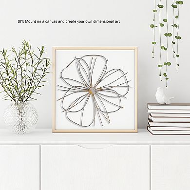 Lavish Home Contemporary Metal Layered Wire Flower Wall Decor
