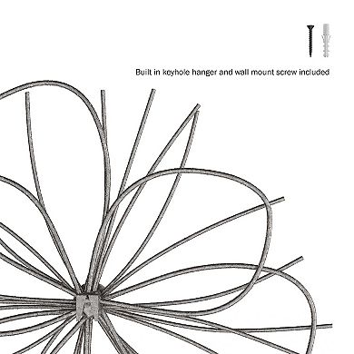 Lavish Home Contemporary Metal Layered Wire Flower Wall Decor