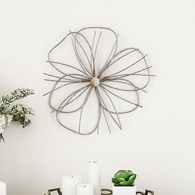 Lavish Home Contemporary Metal Layered Wire Flower Wall Decor