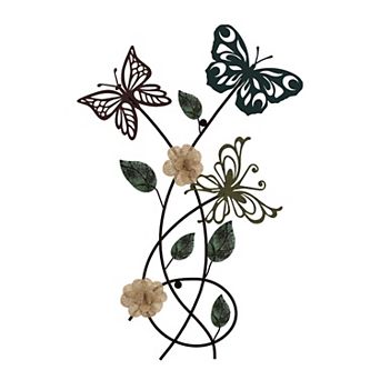 Lavish Home Garden Butterfly Metal Wall Art