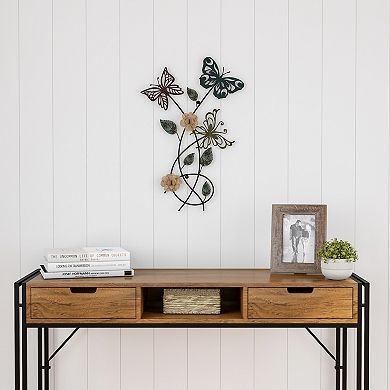 Lavish Home Garden Butterfly Metal Wall Art