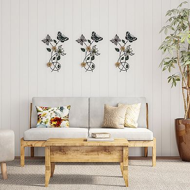 Lavish Home Garden Butterfly Metal Wall Art