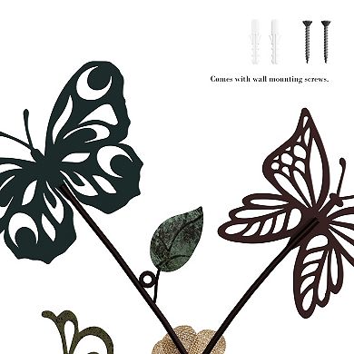Lavish Home Garden Butterfly Metal Wall Art