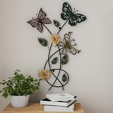 Lavish Home Garden Butterfly Metal Wall Art