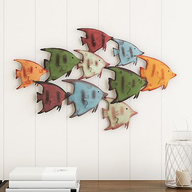 Lavish Home School Of Fish Metal Wall Art
