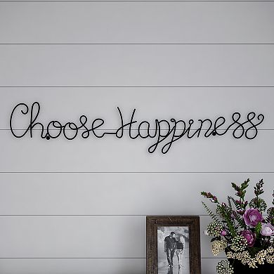 Lavish Home Metal "Choose Happiness" Cursive Cutout Sign Wall Decor
