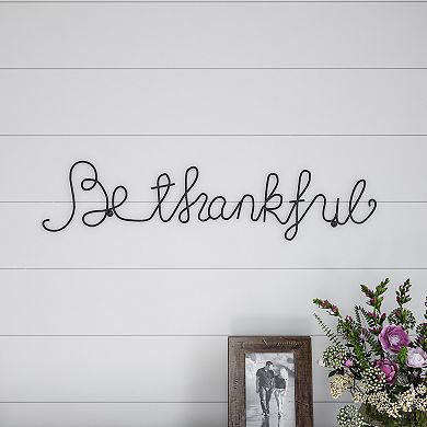 Lavish Home Metal "Be Thankful" Cursive Cutout Sign Wall Decor