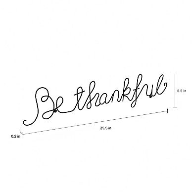 Lavish Home Metal "Be Thankful" Cursive Cutout Sign Wall Decor