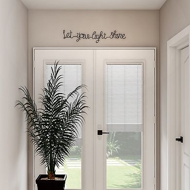 Lavish Home Metal "Let Your Light Shine" Cursive Cutout Sign Wall Decor