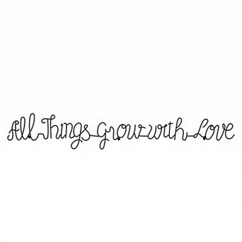 Lavish Home Metal "All Things Grow With Love" Cursive Cutout Sign Wall Decor