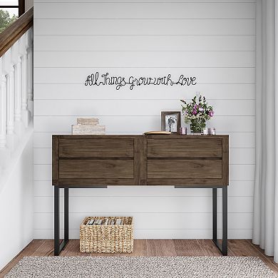 Lavish Home Metal "All Things Grow With Love" Cursive Cutout Sign Wall Decor