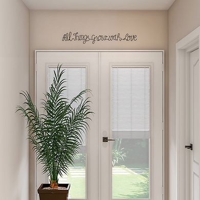 Lavish Home Metal "All Things Grow With Love" Cursive Cutout Sign Wall Decor