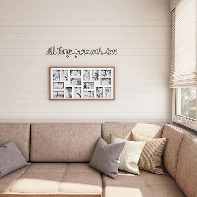 Lavish Home Metal "All Things Grow With Love" Cursive Cutout Sign Wall Decor