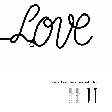 Lavish Home Metal "All Things Grow With Love" Cursive Cutout Sign Wall Decor