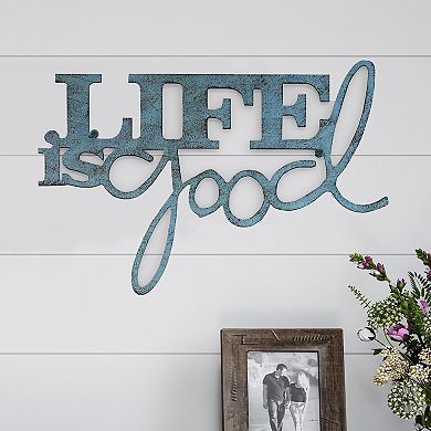Lavish Home Metal "Life Is Good" Sign Wall Decor