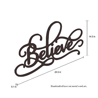 Lavish Home Metal "Believe" Script Wall Art