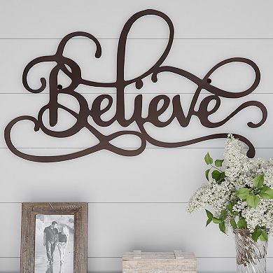 Lavish Home Metal "Believe" Script Wall Art