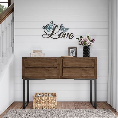 Lavish Home Metal "Love" Cursive Cutout & Butterfly Wall Art