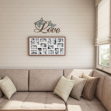 Lavish Home Metal "Love" Cursive Cutout & Butterfly Wall Art