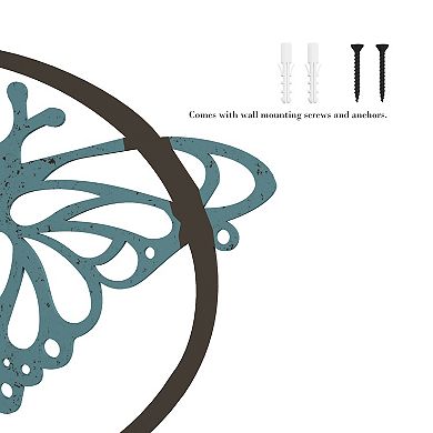 Lavish Home Metal "Love" Cursive Cutout & Butterfly Wall Art