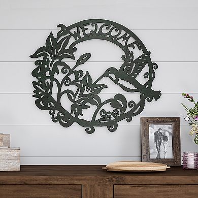Lavish Home Metal Cutout "Welcome" Wreath Wall Art