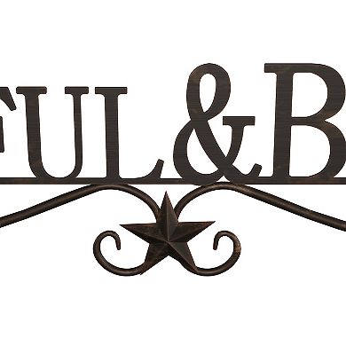 Lavish Home Metal Cutout "Thankful & Blessed" Wall Decor